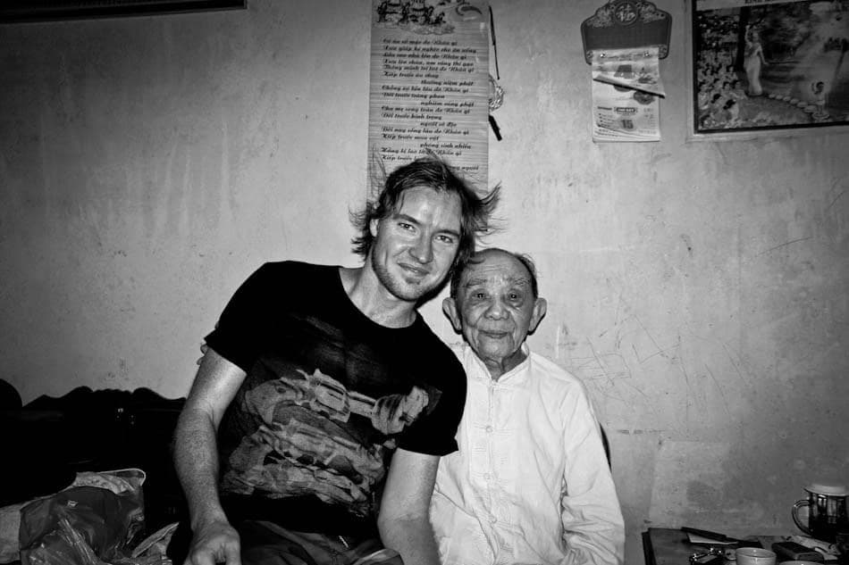 Brad with an elder during his travels