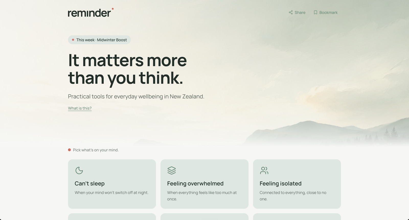 The reminder.co.nz website